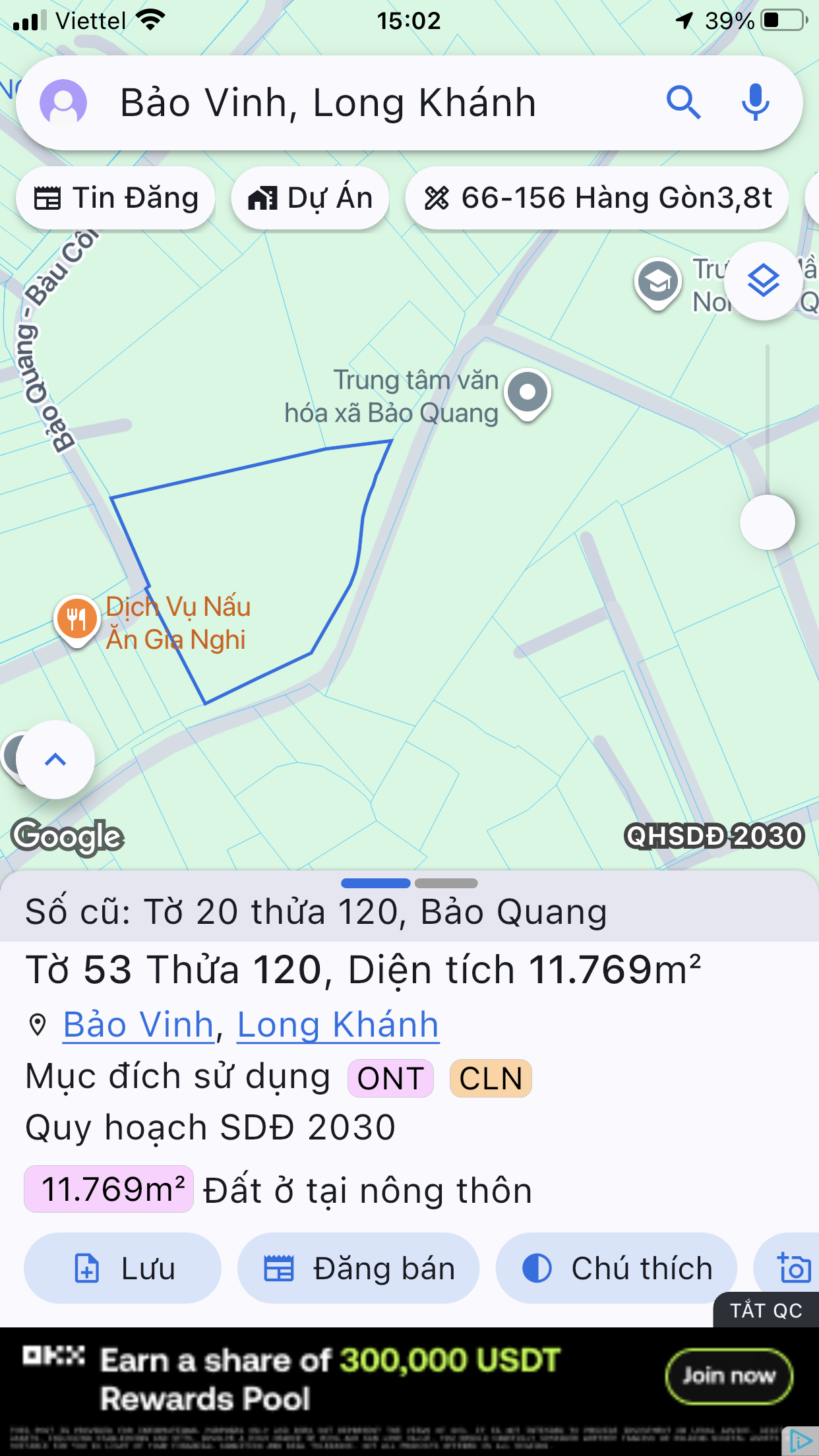 Bán đất 11769m² có sẵn 500m² thổ cư ngang 230m giá 29.45 tỷ tại Đường Hàm Nghi Phường Bảo Vinh