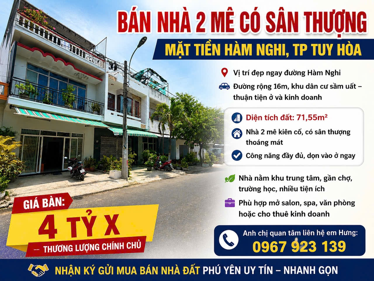 🏡 BÁN NHÀ THÔ HẺM 2 Ô TÔ NGUYỄN THÁI HỌC – TP TUY HÒA 🌟

📍 Địa chỉ: 11/142 Nguyễn Thái Học, Phường 5, TP Tuy Hòa  
🚗 Hẻm ô tô, khu dân cư hiện hữu – gần trung tâm, tiện ích đầy đủ  

📐 Diện tích đất: 159,6m²  
📏 Ngang 5,8m × dài 28m cực đẹp  

🏗️ 