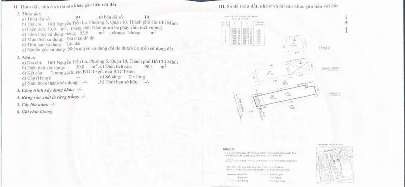 NHÀ VỊ TRÍ ĐẸP - GIÁ TỐT  Đường Nguyễn Tiểu La, Phường 5, Quận 10, Tp Hồ Chí Minh