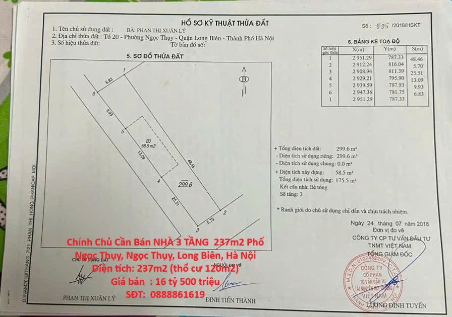 Chính Chủ Cần Bán NHÀ 3 TẦNG  237m2 Phố Ngọc Thụy, Ngọc Thụy, Long Biên, Hà Nội