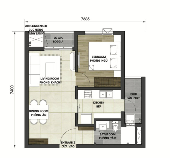 BÁN GẤP D-HOMME Q6 căn 1PN chỉ 3.55ty - Không  phát sinh