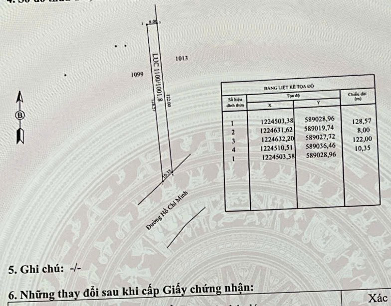 Ngang 10m sâu 128m đường Hồ Chí Minh, Thanh Phước, Gò Dầu