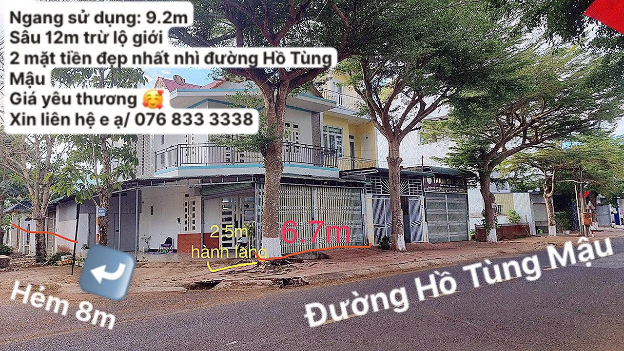 Căn nhà lô góc 2 mặt tiền đường Hồ Tùng Mậu, trung tâm Bảo Lộc phường 1 Bảo Lộc