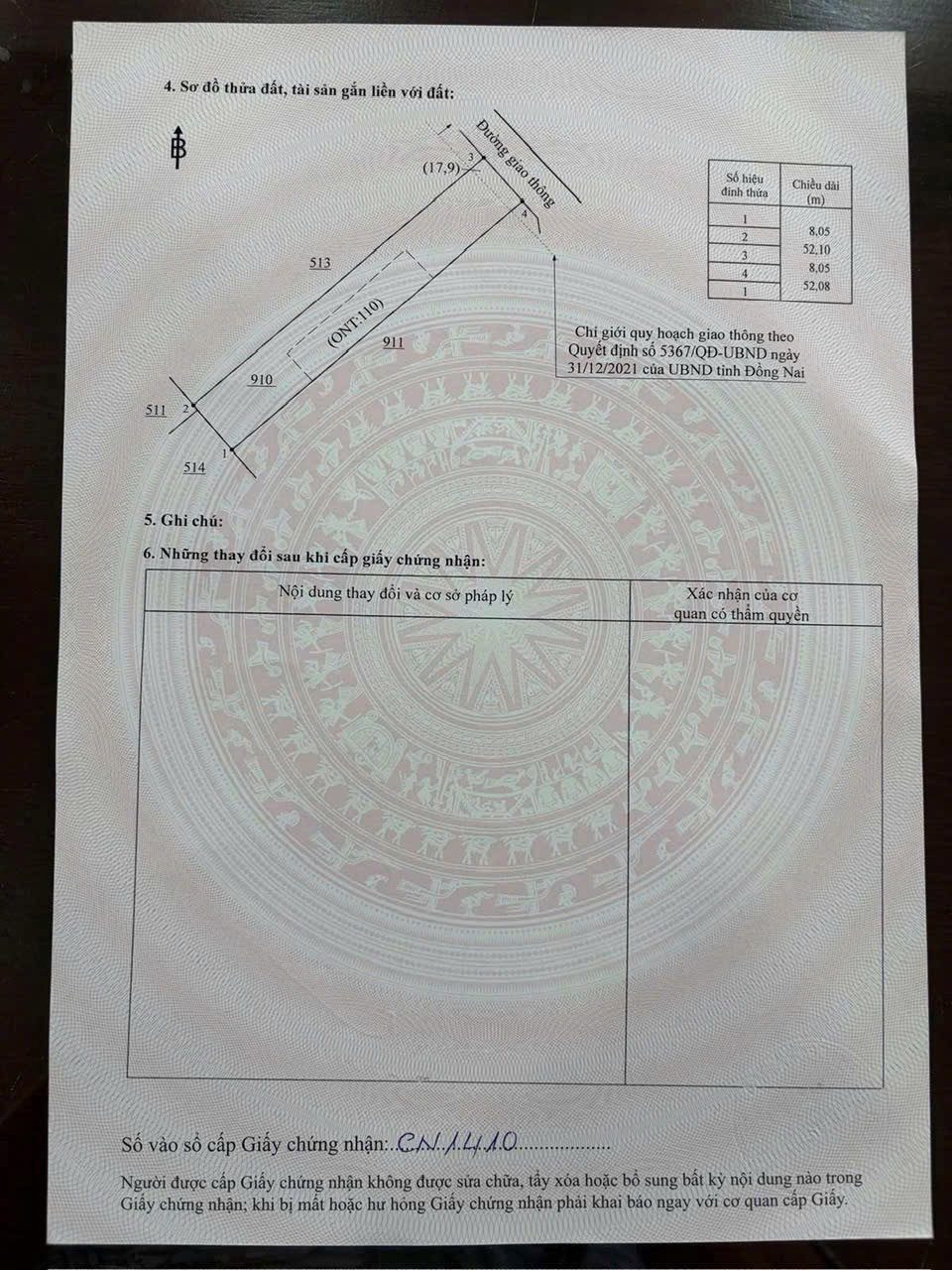 Bán Đất tại 1/ Đường Hoà Bình, 10,5 triệu / m2, 419,5 m2, hàng hiếm tại Nhơn Trạch