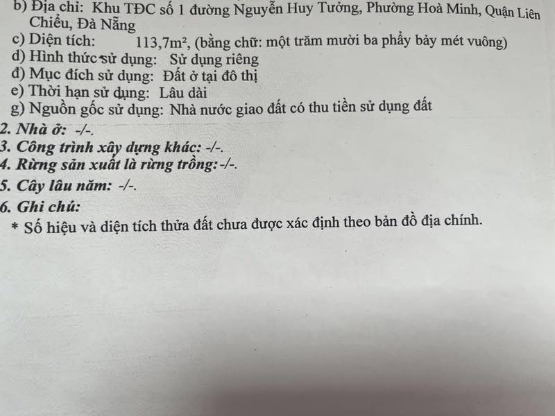 Bán gấp nhà mặt tiền 113.7m2, Hòa Minh, Liên Chiểu – gần Nguyễn Huy Tưởng