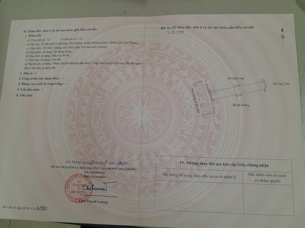 Bán đất mặt đường Hòa Nghĩa 100m² ngang 5m giá 2.5 tỷ Phường Dương Kinh