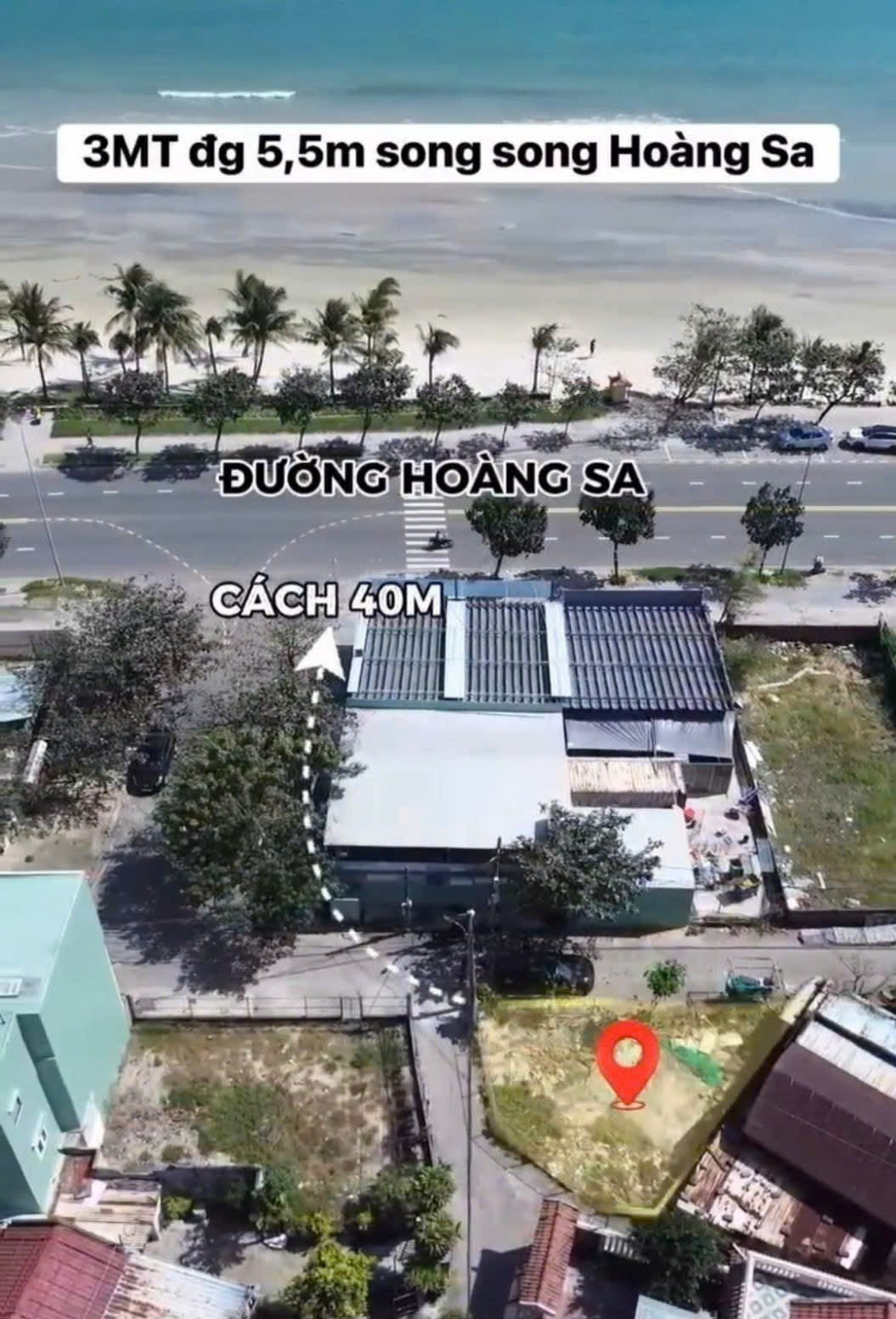 Bán đất sát Biển đường Hoàng Sa - 3 mặt thoáng - Giá 13,5 Tỷ