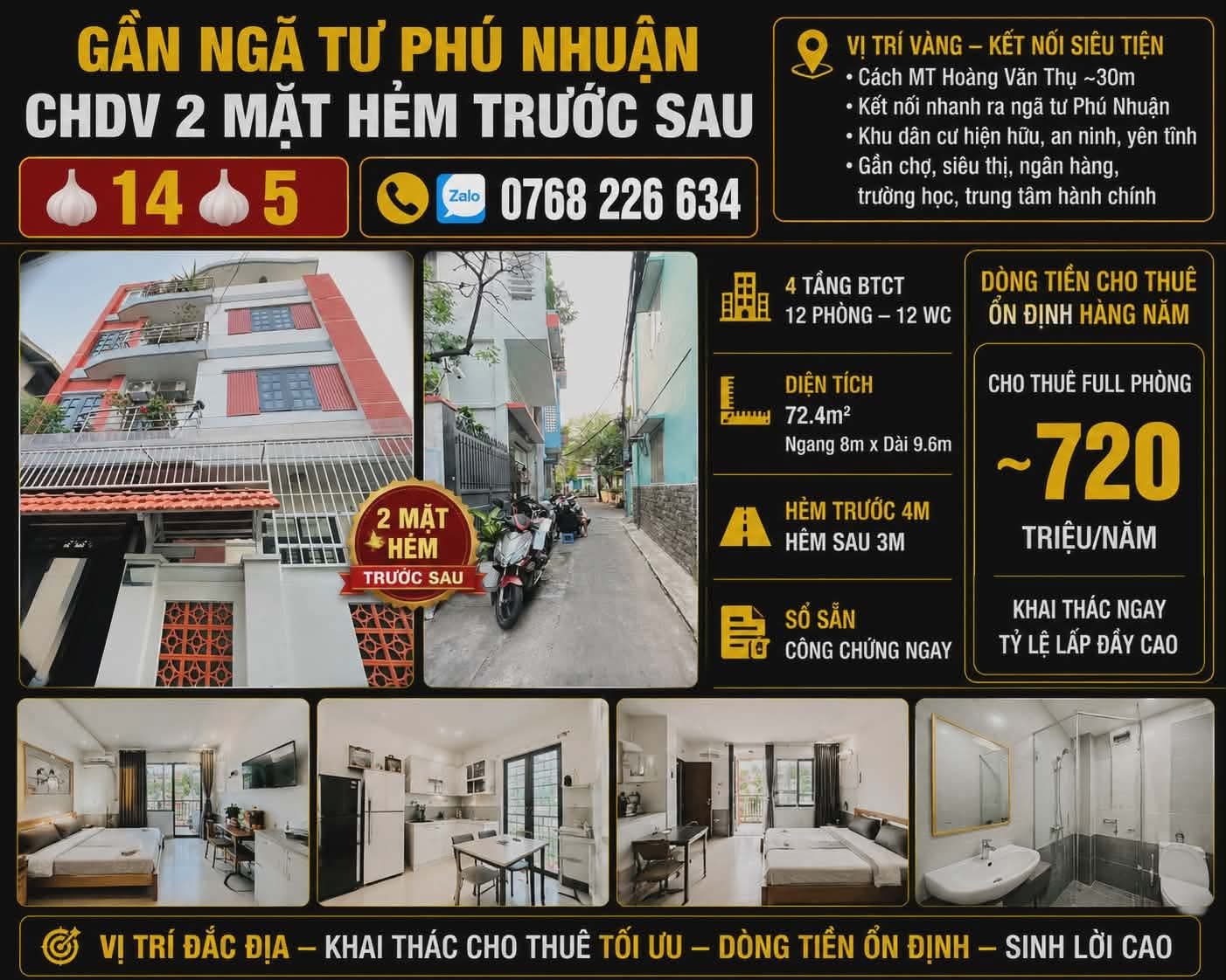 Bán Nhà riêng 73m² thổ cư 73m² giá 14.5 tỷ tại Đường Hoàng Văn Thụ Phường Cầu Kiệu TP. Hồ Chí Minh