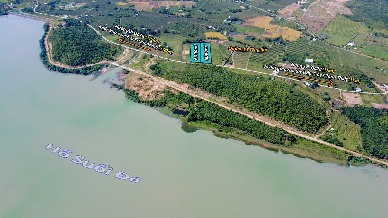 BÁN LÔ ĐẤT TIỀM NĂNG XÃ HỒNG SƠN, HÀM THUẬN BẮC - ĐỐI DIỆN HỒ SUỐI ĐÁ - SÁT CAO TỐC!