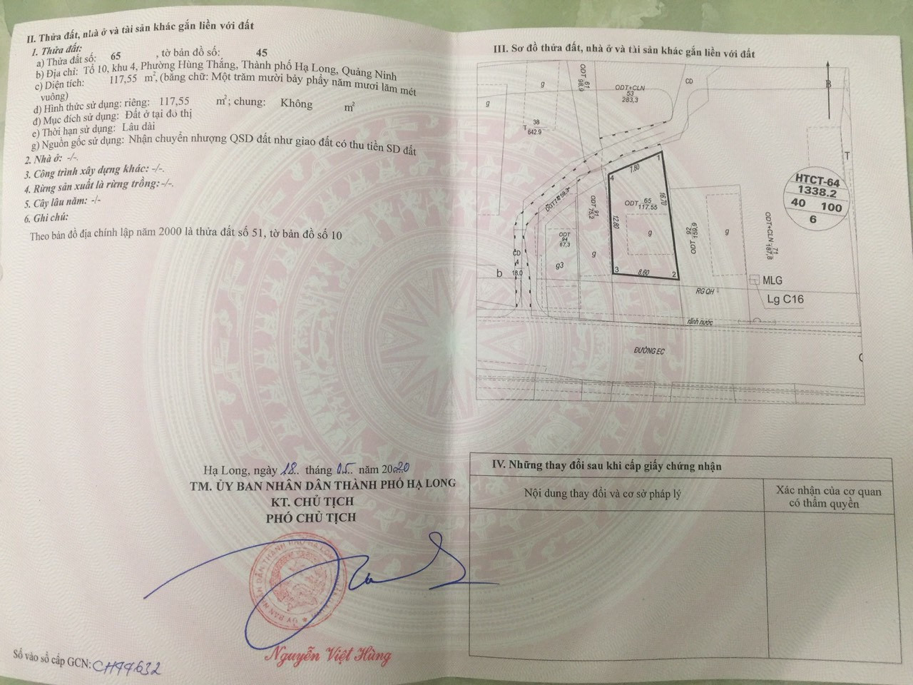 Chính chủ cầnBán lô đất Mặt tiền rộng, Hướng Nam, hướng biển thoáng mát. Hùng Thắng, Hạ Long