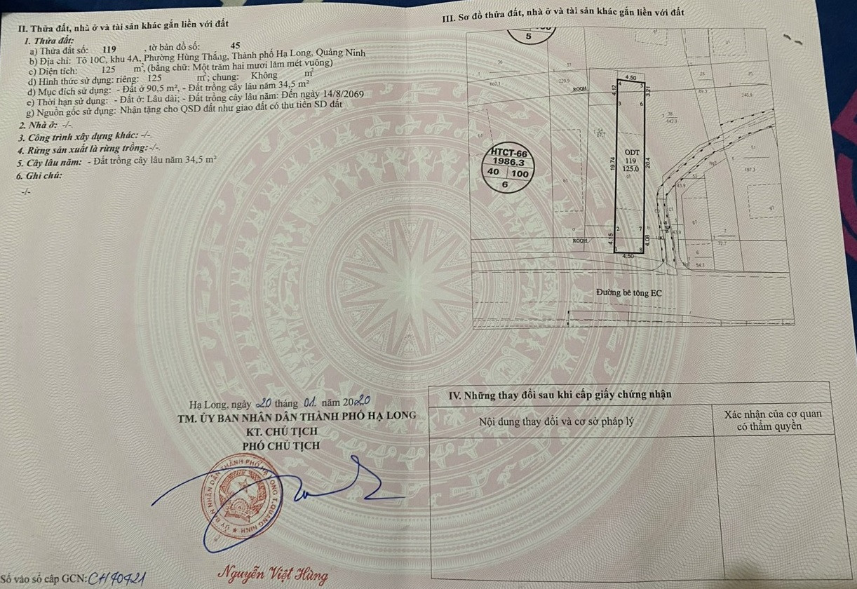 Cần bán lô đất hướng biển - hướng nam. Rẻ hơn đất dự án sát bên hàng trục gíá. Trên đất có nhà cấp 4 rộng ở luôn. Mặt đường Hùng Thắngi