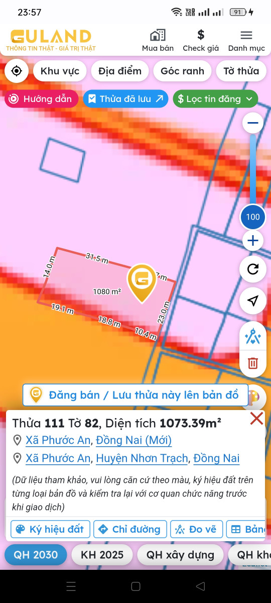 Bán đất 421.3m² giá 4 tỷ Xã Phước An