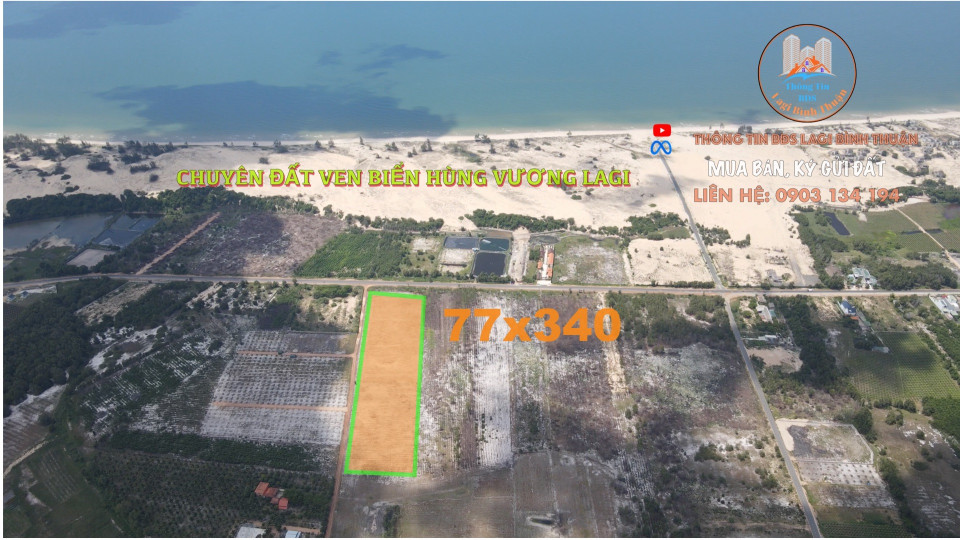 Bán  đất thổ cư 26180m² , giá 110 tỷ tại đường Hùng Vương, Xã Tân Bình, Thị xã La Gi, Bình Thuận