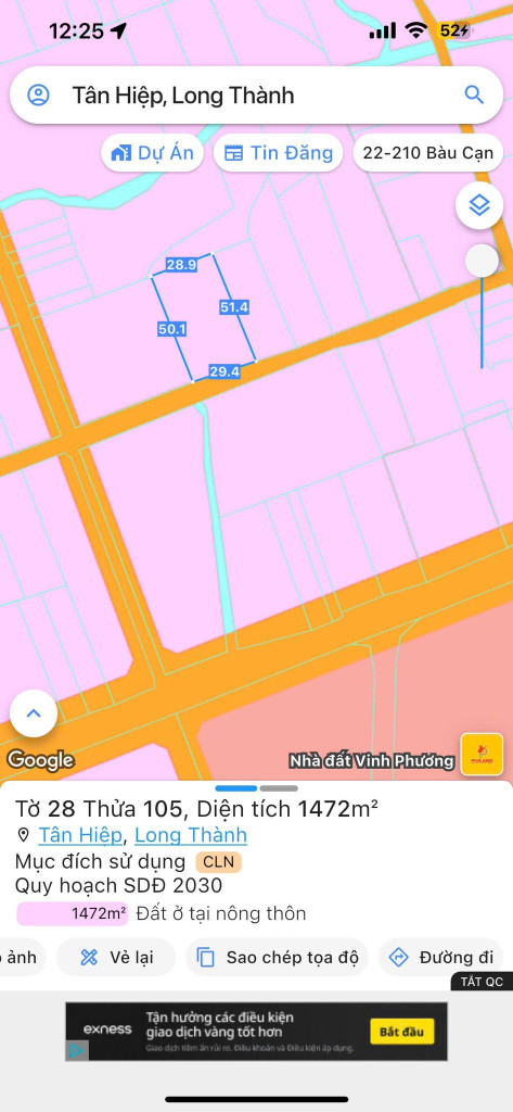 🌿 CƠ HỘI SỞ HỮU LÔ ĐẤT 1.472M² TẠI TÂN HIỆP – LONG THÀNH 🌿