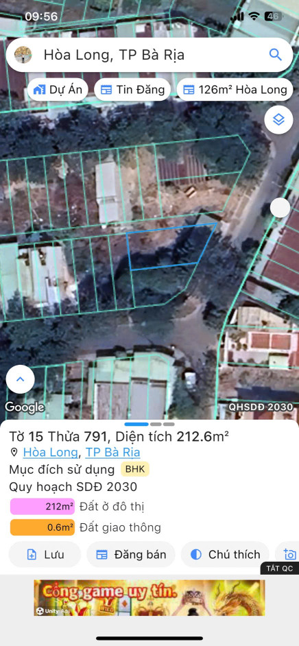 Bán đất 212.6m² ngang 11m giá 3.15 tỷ Phường Tam Long