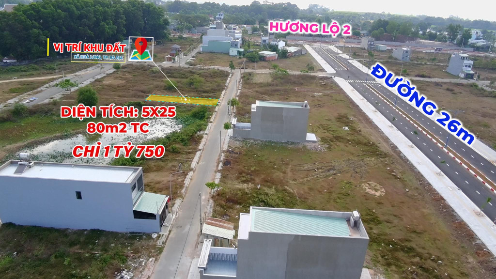 CẦN BÁN LÔ ĐẤT KHU DÂN CƯ LAN ANH 1, TP BÀ RỊA GIÁ 1.75 TỶ