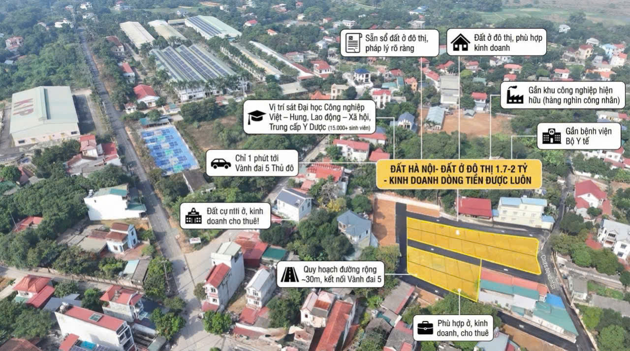 Bán đất ở Tx .Sơn Tây gần trường ĐH và khu công nghiệp, cách đường vành đai 5 chỉ 500m giá rẻ