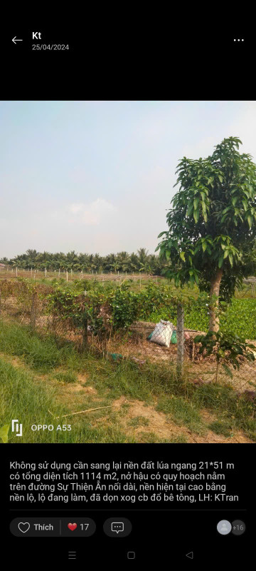Đất nông nghiệp 20x50, lộ 5m