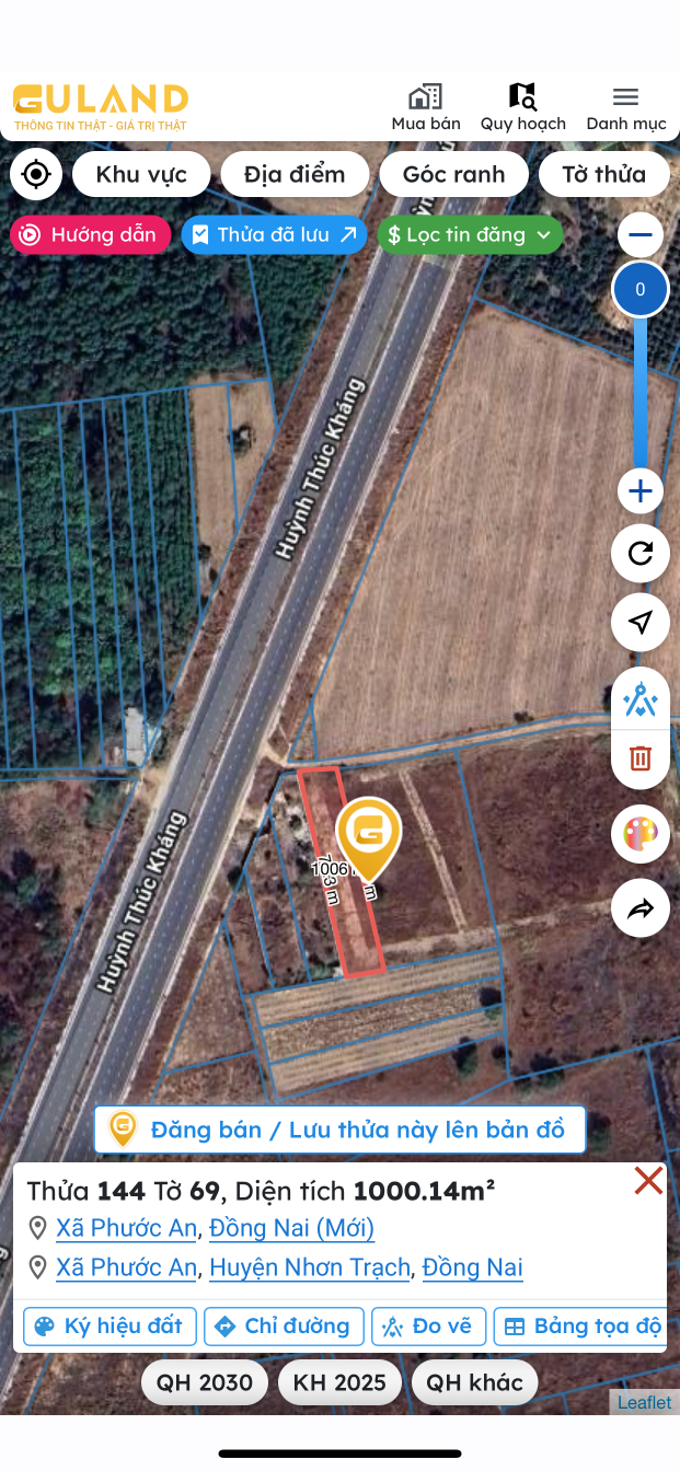 Bán đất 1000.1m² giá 4.5 tỷ Xã Phước An
