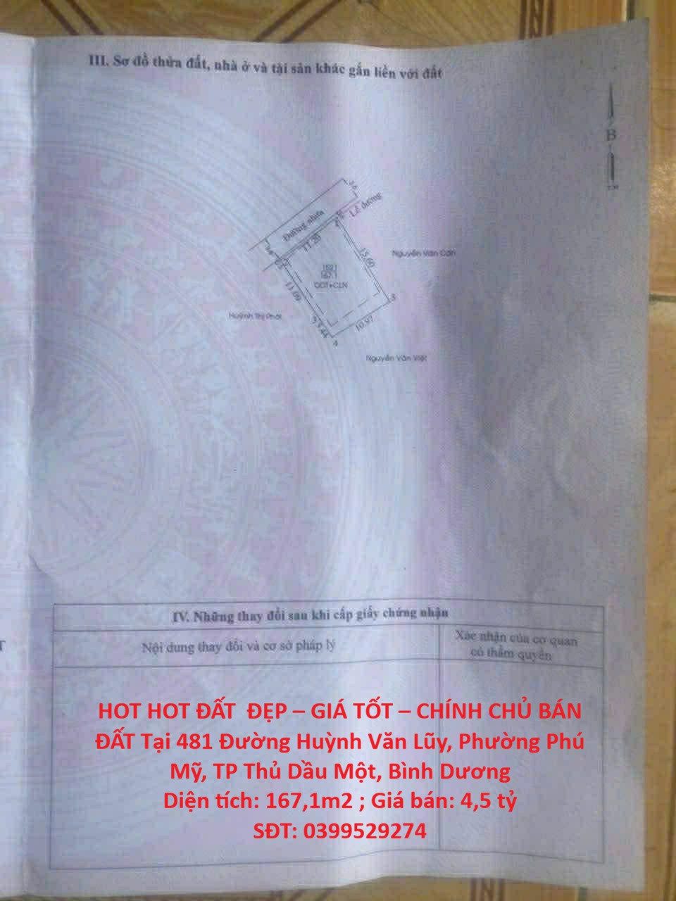 HOT HOT ĐẤT  ĐẸP – GIÁ TỐT – CHÍNH CHỦ BÁN ĐẤT Tại Phường Phú Mỹ, TP Thủ Dầu Một, Bình Dương