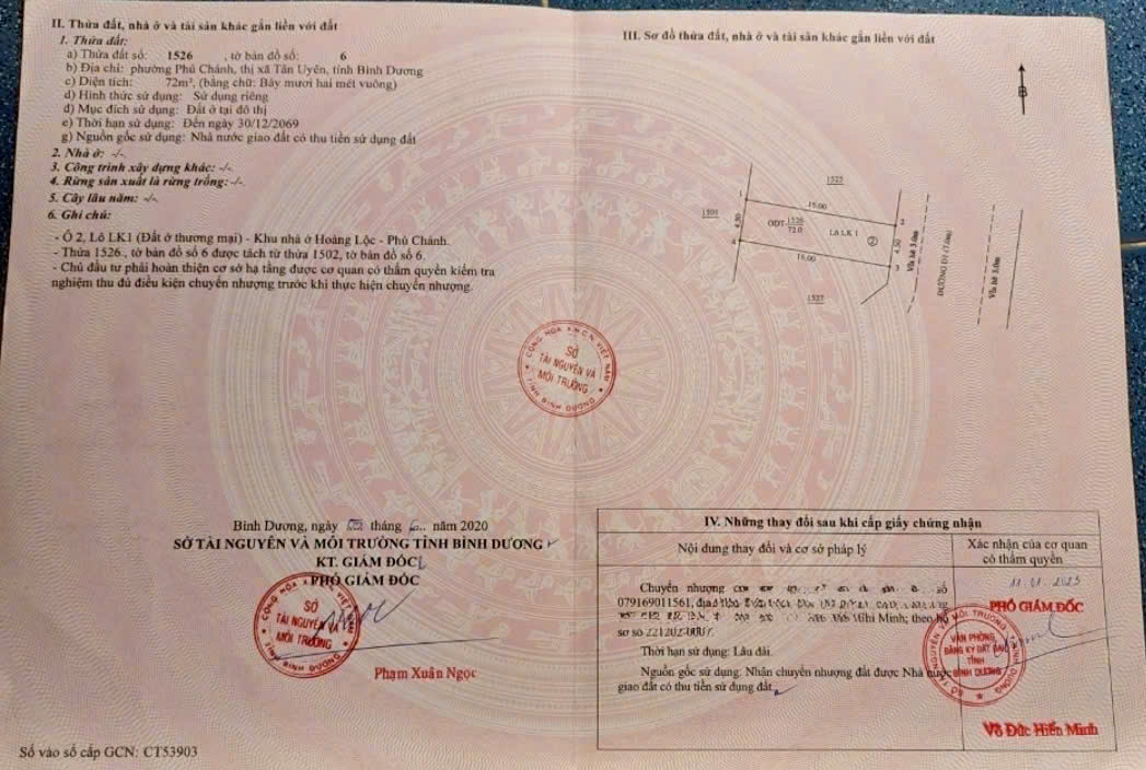 Bán đất Khu Nhà Ở Hoàng Lộc – Phú Chánh, Mặt tiền đường nhựa rộng 13m, thông thoáng, thuận tiện di chuyển