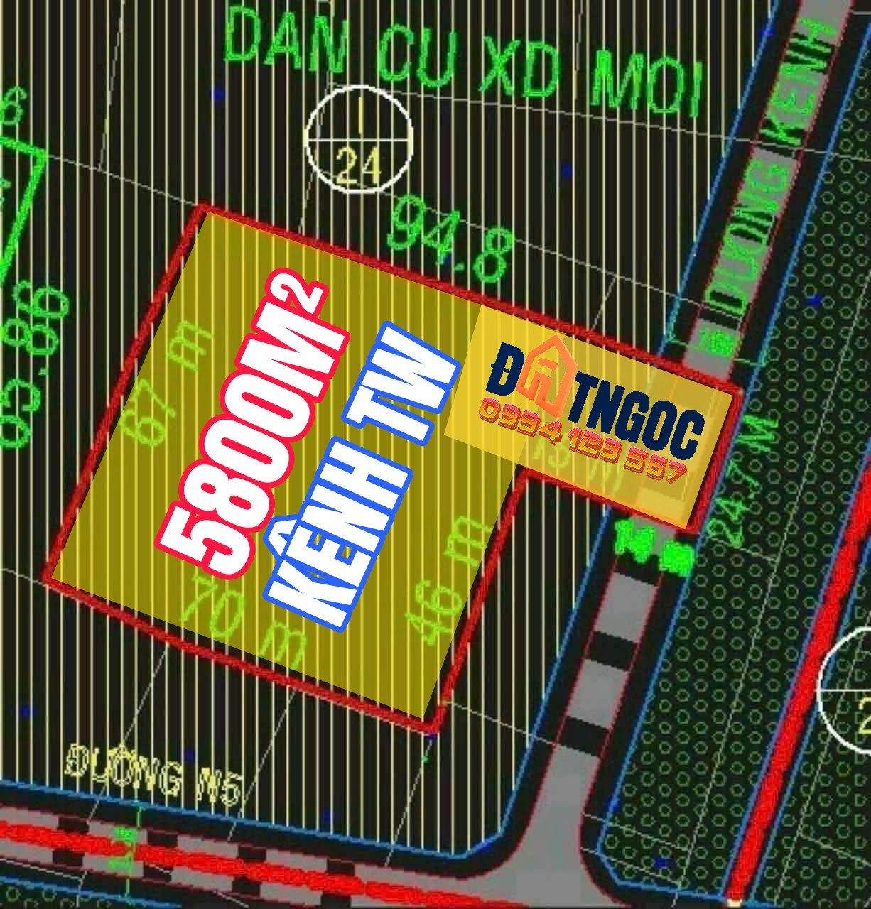 💥Bán đất 5840m² có sẵn 250m² thổ cư ngang 30m giá 40.5 tỷ tại Đường Kênh Trung  Ương Xã Bà Điểm