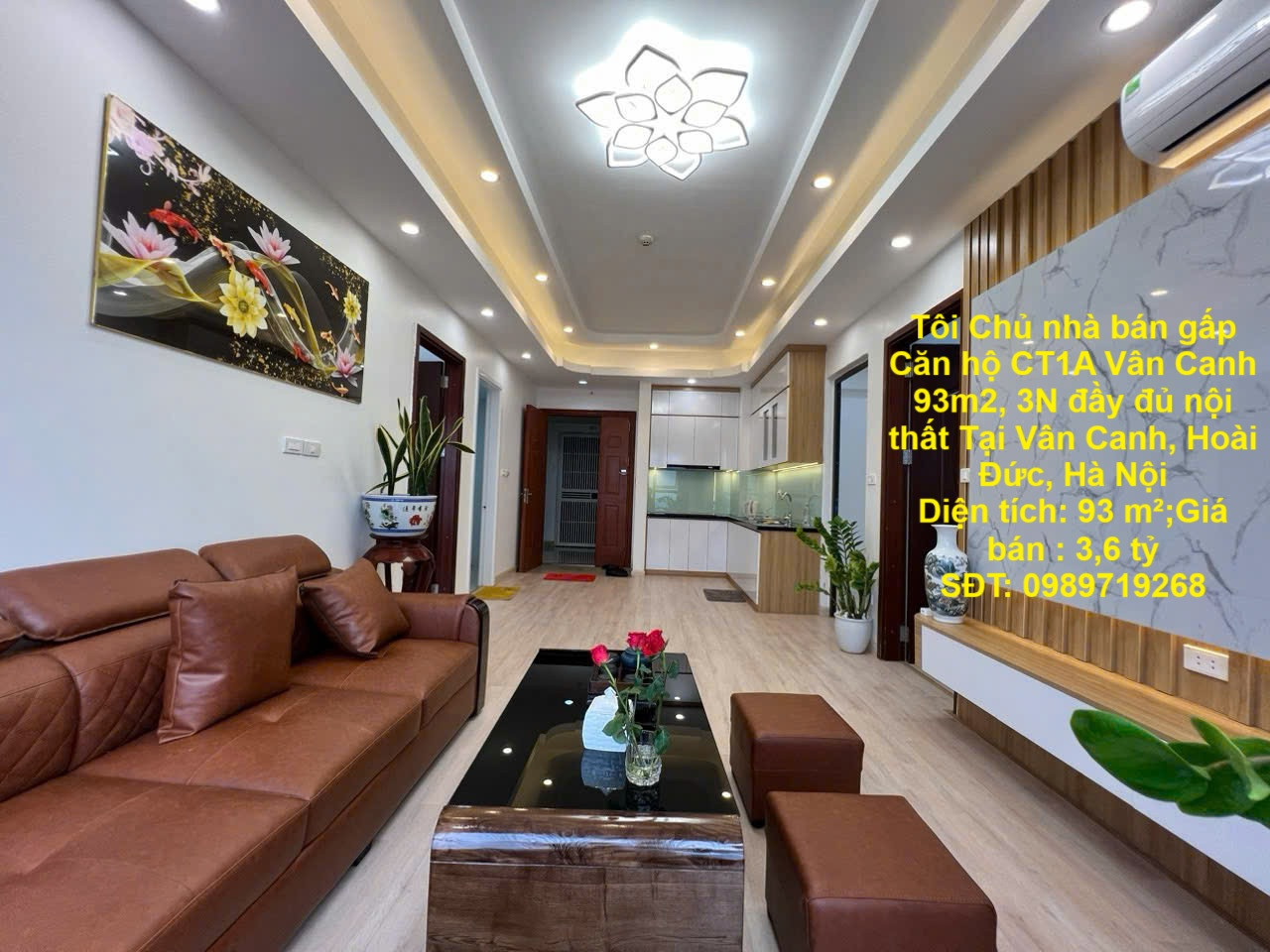 Tôi Chủ nhà bán gấp Căn hộ CT1A Vân Canh 93m2, 3N đầy đủ nội thất Tại Vân Canh, Hoài Đức, Hà Nội
