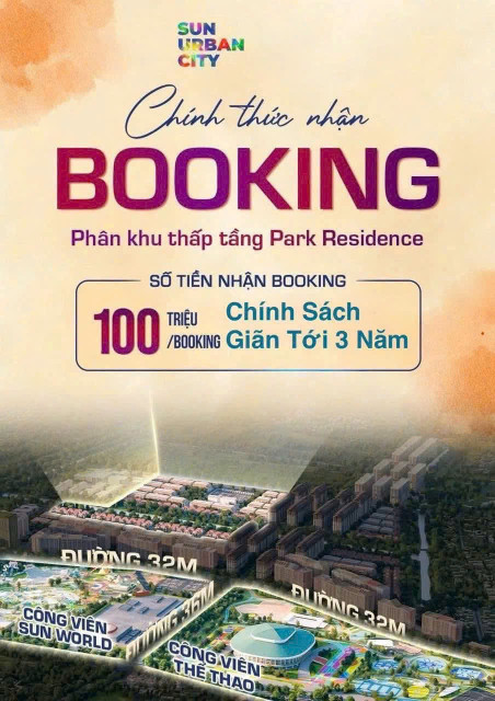 🚀 CHÍNH THỨC NHẬN BOOKING – PHÂN KHU MỚI SUN URBAN CITY 🚀
Tin nóng từ Sun Urban City – siêu phẩm Phân khu mới Park Residence đã chính thức mở nhận Booking!
Vị trí “vàng” khi nằm ngay sát:
🌳 Công viên Sun World – trung tâm vui chơi giải trí hàng đầu.
⚽