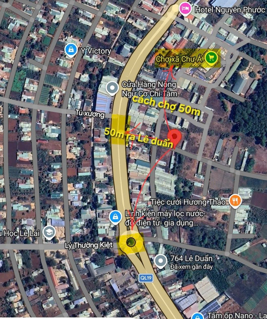 💥 Đất hẻm Lê Duẩn cách vòng xoay Chư Á 200m