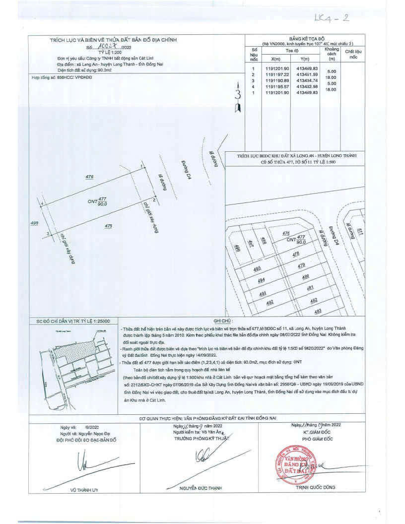 Bán đất 90m² ngang 5m giá 3.3 tỷ Xã Long Thành