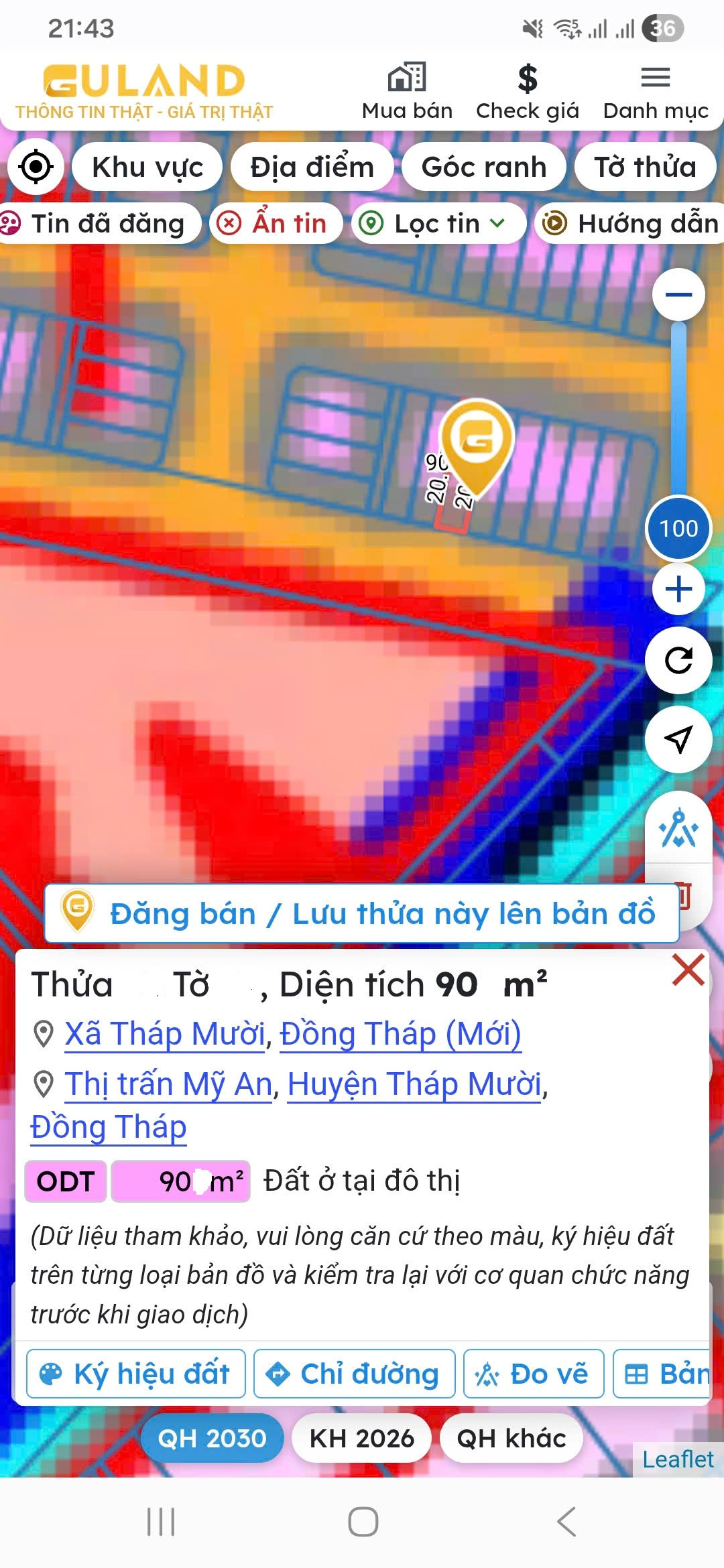 ĐẤT THỔ CƯ MẶT TIỀN ĐƯỜNG LÊ ĐỨC THỌ, THỊ TRẤN MỸ AN, ĐỒNG THÁP - ĐỐI DIỆN TRƯỜNG MẦM NON THÁP MƯỜI