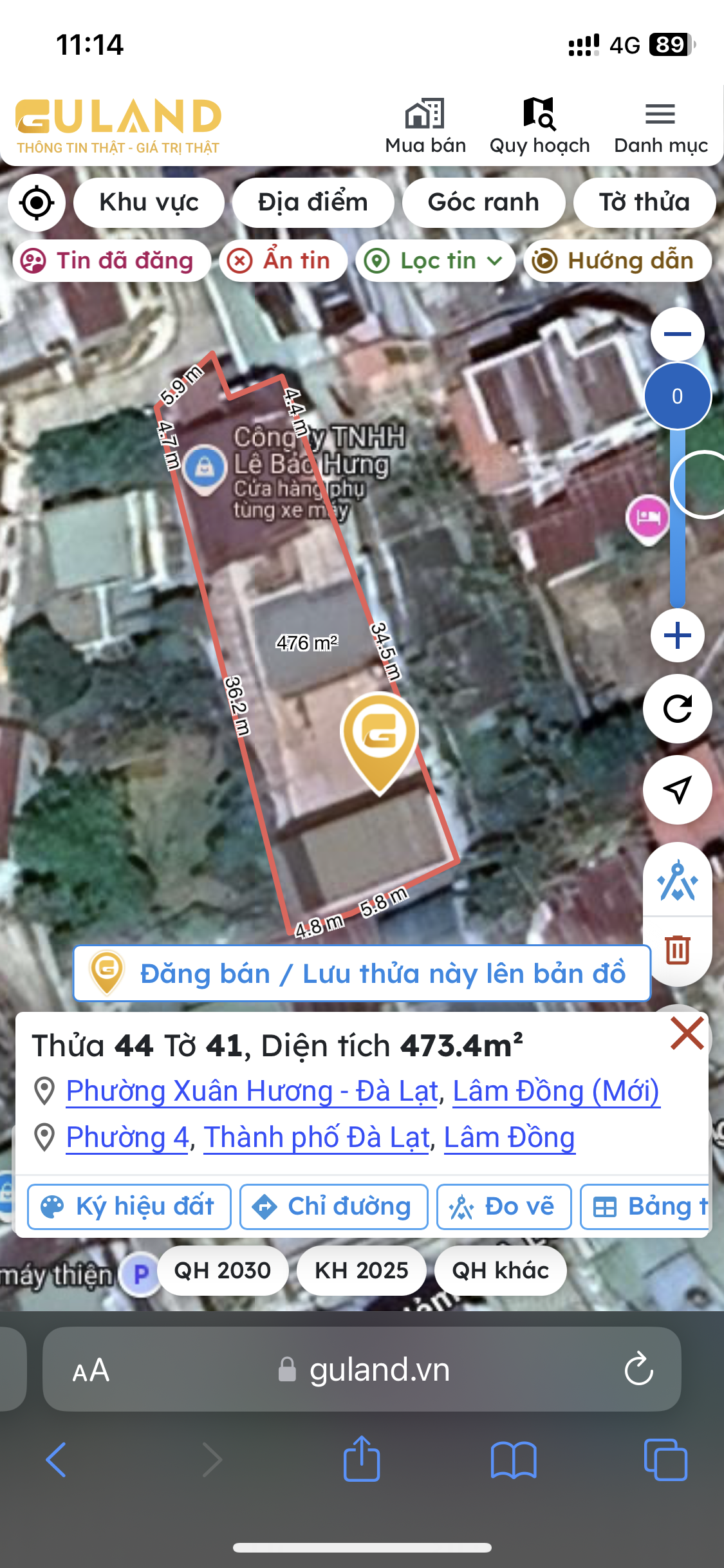 Bán đất 476m² full xây dựng giá 28 tỷ Phường Xuân Hương - Đà Lạt
