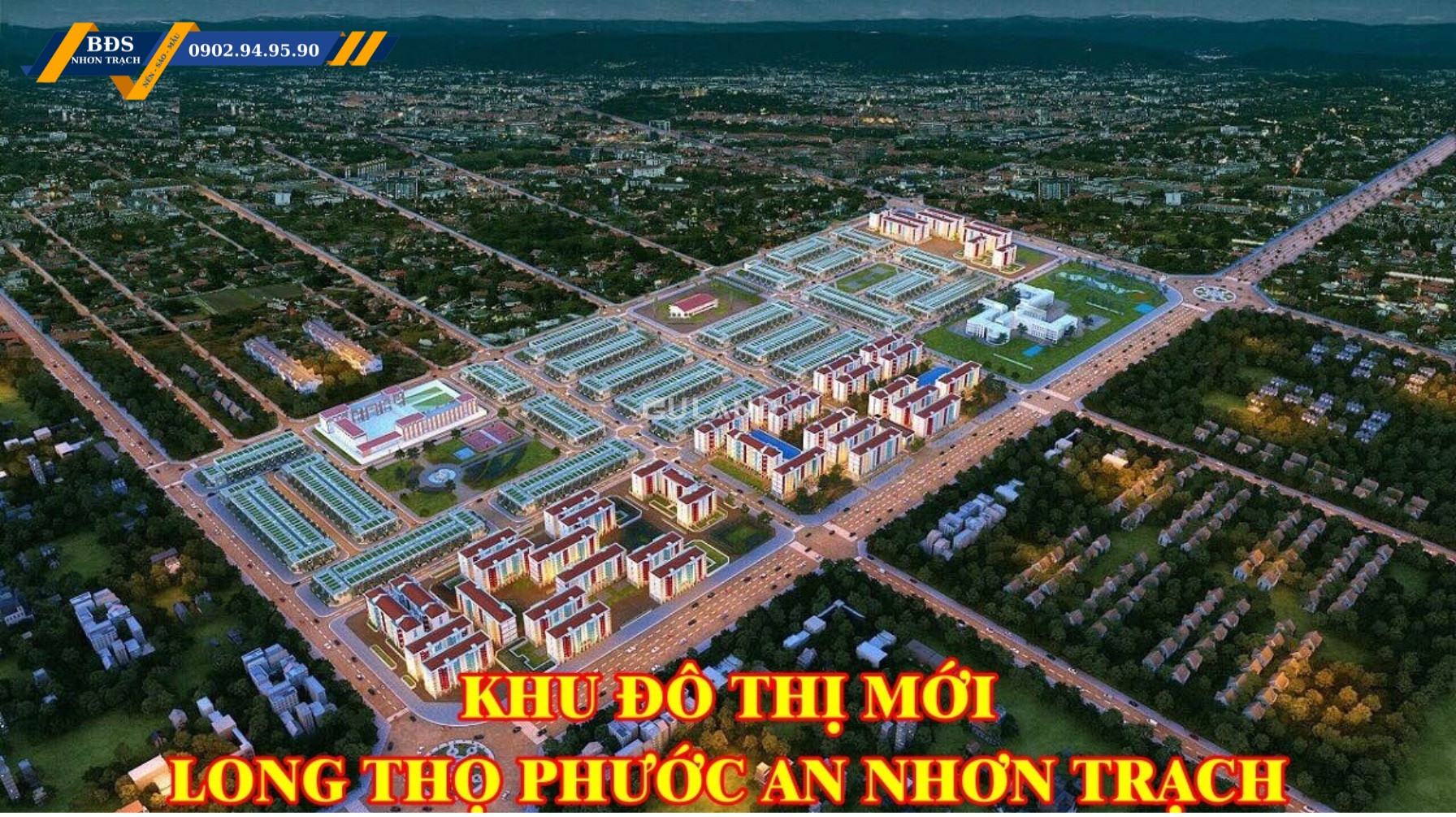 Bán nền đất Nhà Phố  mặt tiền đường Lê Hồng Phong LG53m thuộc dự án Hud Nhơn Trạch - DT 90m2 Full thổ cư.
