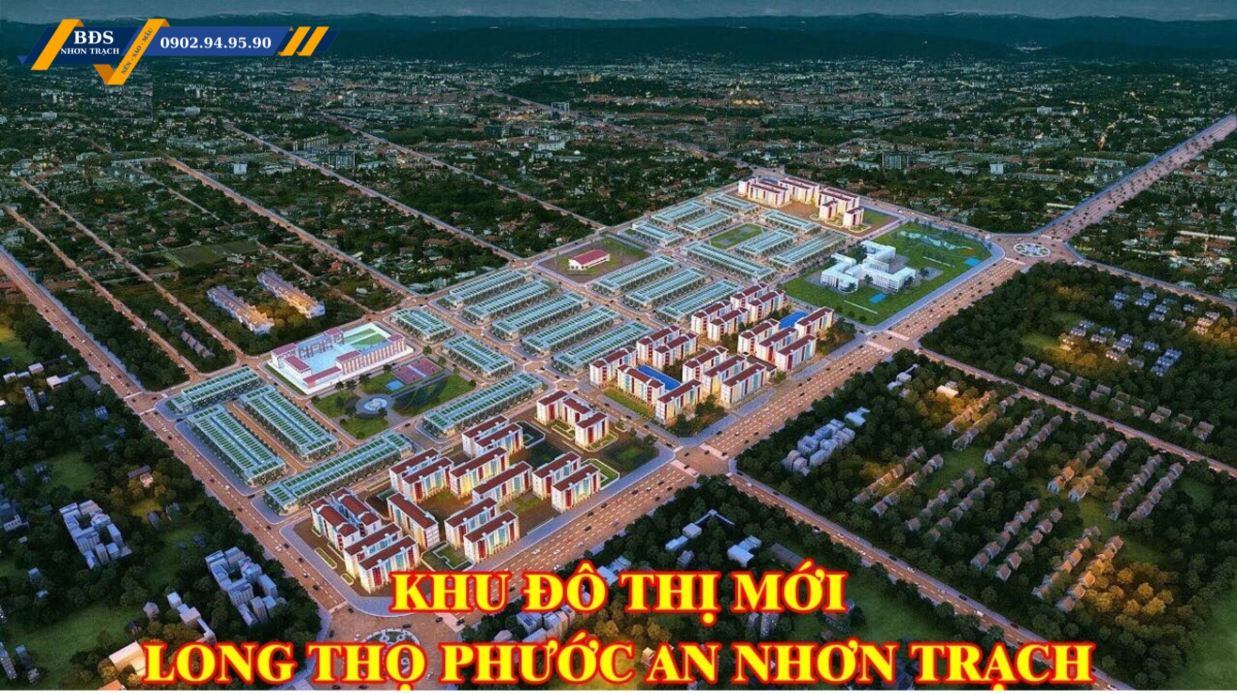 Bán đất nền Hud Nhơn Trạch  mặt tiền đường Lê Hồng Phong LG53m thuộc dự án Hud Nhơn Trạch - DT 90m2 Full thổ cư.