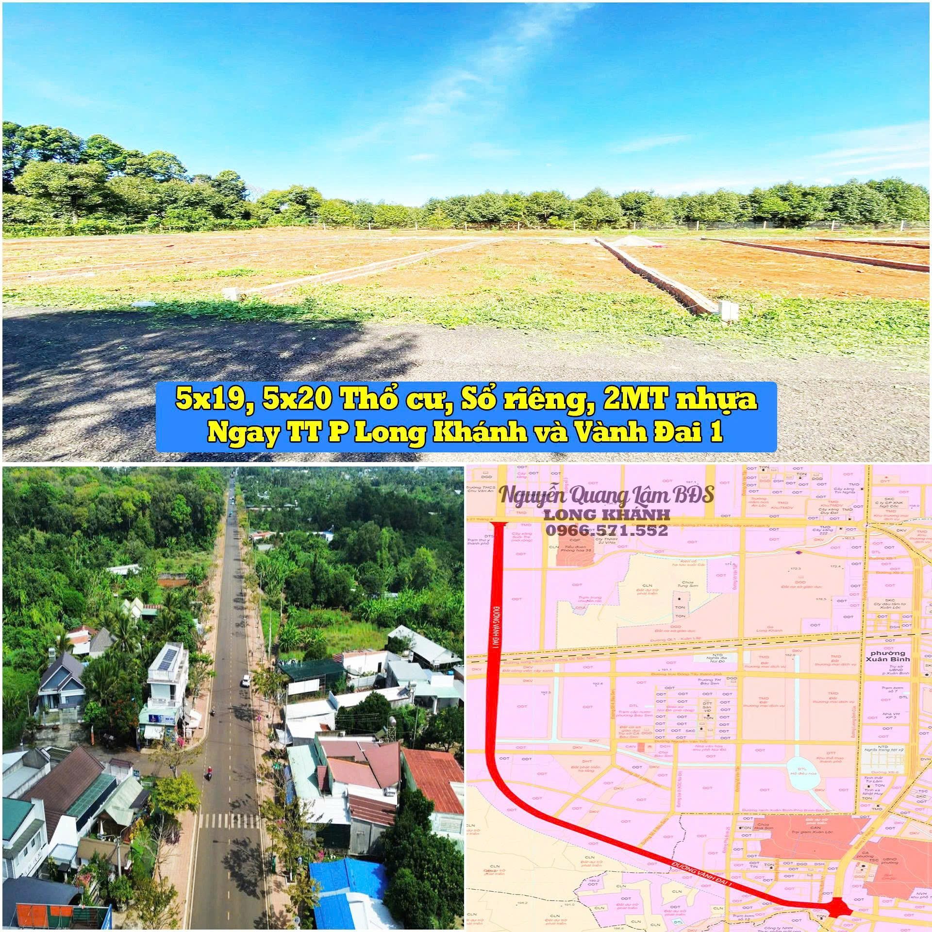 ĐẤT THỔ CƯ 2 MT ĐƯỜNG NHỰA | GẦN NGAY QL1A VÀ VÀNH ĐAI 1 LONG KHÁNH| CHỈ VỚI 960Tr