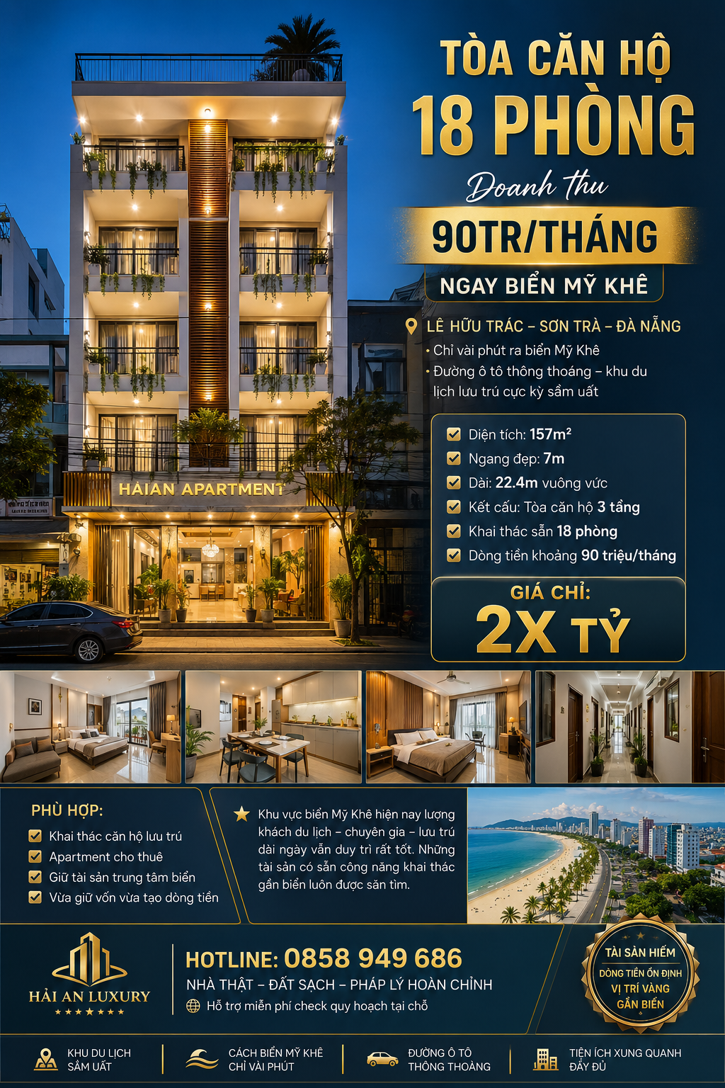 Bán Tòa Căn Hộ 18 Phòng Đường Lê Hữu Trác Sơn Trà Gần Biển Mỹ Khê