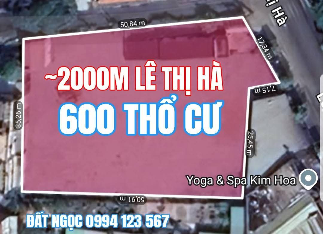 Bán đất 2000m² có thổ cư ngang 20m mặt tiền Lê Thị Hà vị trí VIP nhất cung đường Hóc Môn
