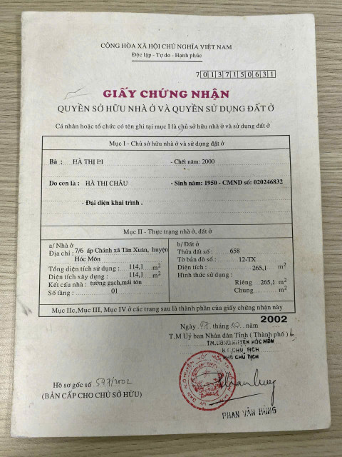 NHÀ (8x30) MẶT TIỀN LÊ THỊ HÀ, TÂN XUÂN, HÓC MÔN – HẬU 10M – GIÁ 23.5 TỶ