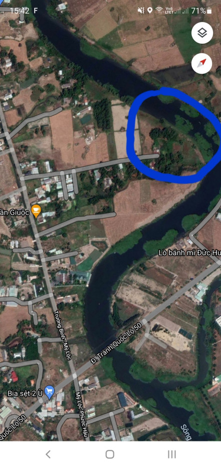 Chính chủ bán 1682 đất lúa + vườn view sông tuyệt đẹp ngay thị trấn Cần Giuộc, Long An