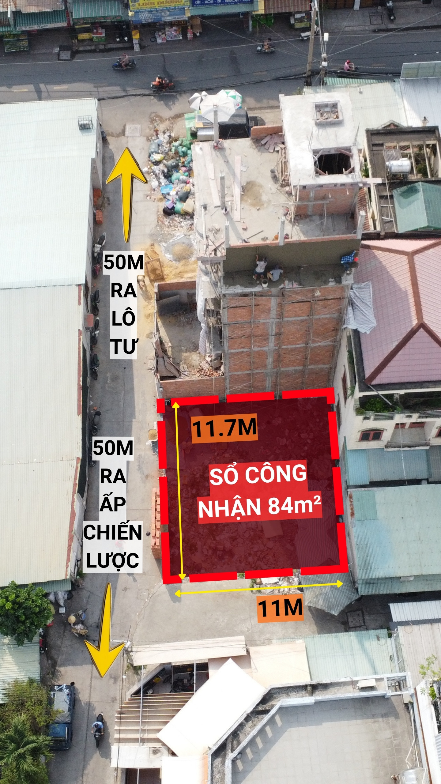 Lô đất ngay góc, hẻm thông, 50m ra Lô Tư và Ấp Chiến Lược, 84m2, giá 6.5 tỷ