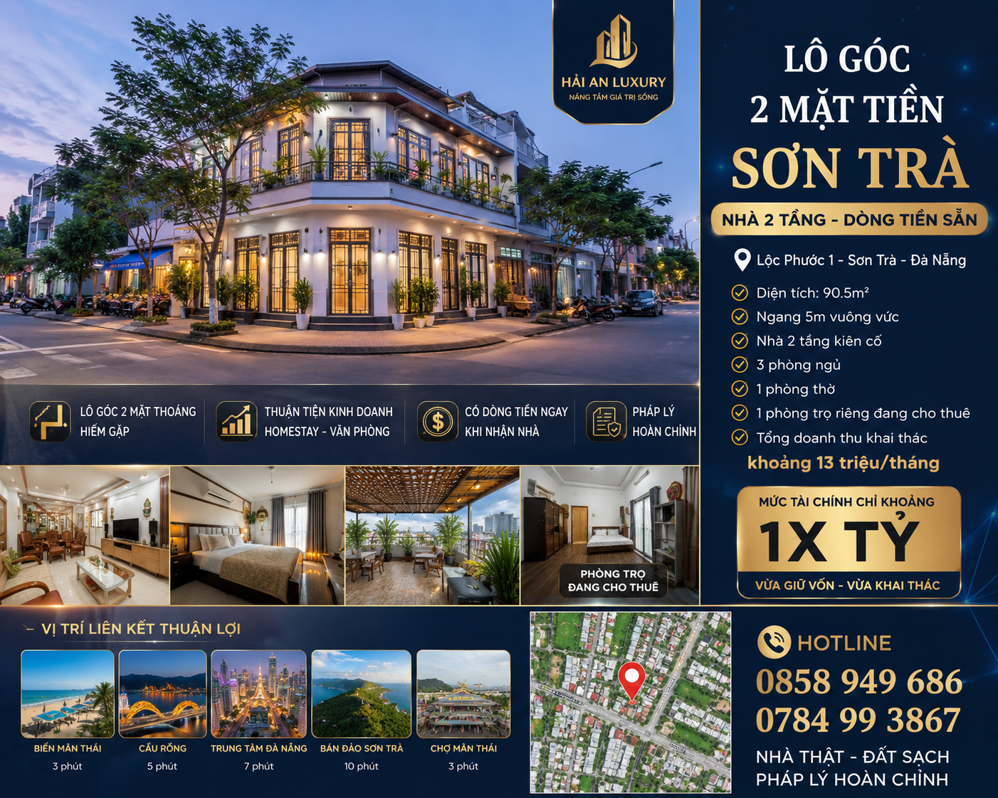 💎 LÔ GÓC 2 MẶT TIỀN SƠN TRÀ – NHÀ 2 TẦNG CÓ DÒNG TIỀN SẴN