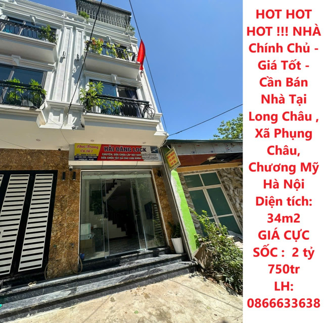 HOT HOT HOT !!! NHÀ Chính Chủ - Giá Tốt - Cần Bán Nhà Tại Long Châu , Xã Phụng Châu, Chương Mỹ Hà Nội