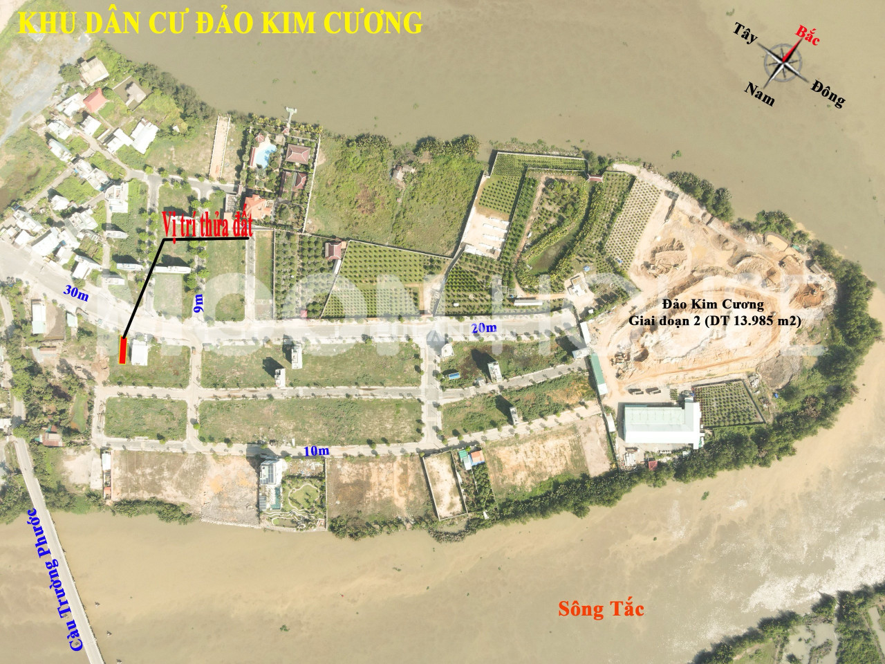 Chính chủ cần bán đất Đảo Kim Cương, mặt tiền đường 30m, full thổ cư, sổ hồng đầy đủ