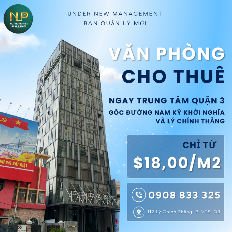 VĂN PHÒNG CHO THUÊ NGAY TRUNG TÂM QUẬN 3