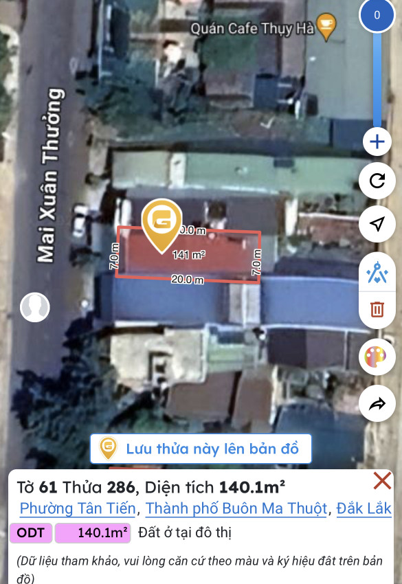 Bán nhà 263m² 10.45 tỷ tại Phường Tân Tiến Thành phố Buôn Ma Thuột