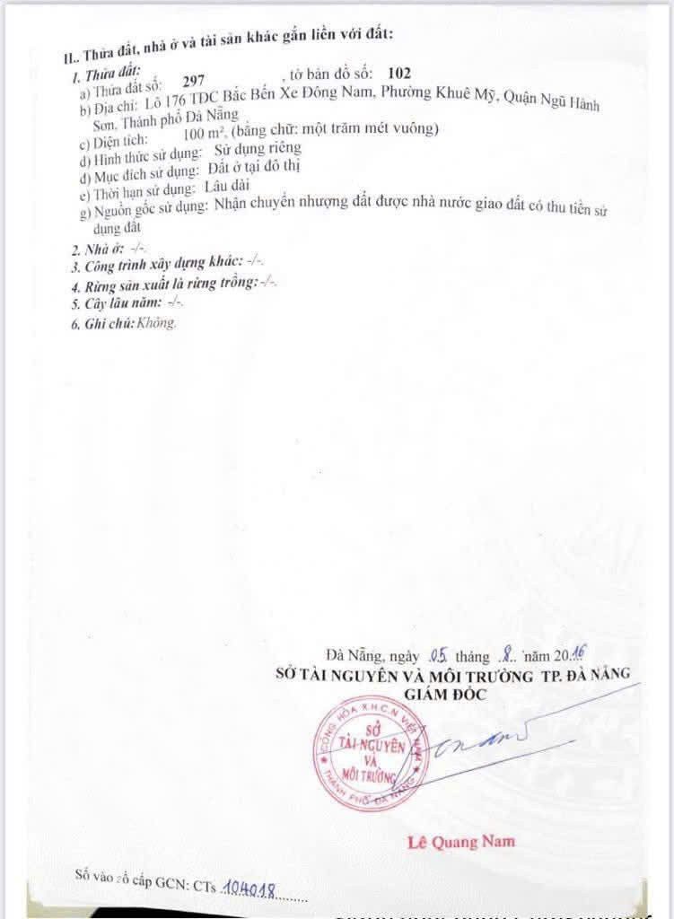 📌📌📌LÀM VIỆC TRỰC TIẾP GIÁ TỐT !!! Bán đất Minh Mạng, Hòa Hải