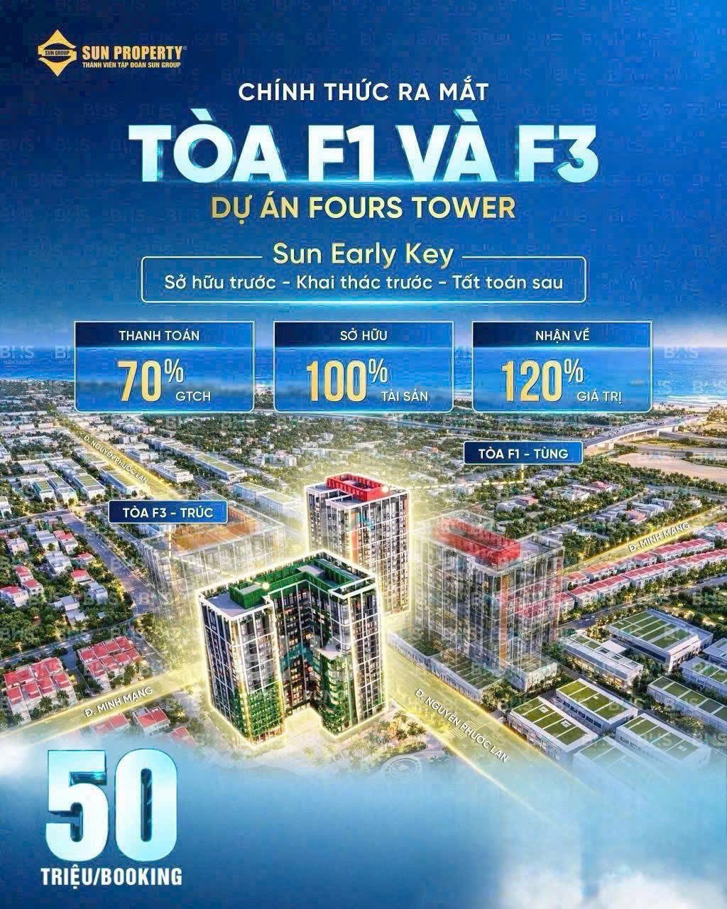 🔥🔥FourS Tower giai đoạn 1 của CĐT Sun Group chiết khấu TTS lên đến 16% chỉ từ 1,8 Tỷ full Giá. 
🔥Vị trí siêu trung tâm KĐT thông minh Sun RiverPolis kề sông cận biển, 02 phút đến sông Hàn, 03 phút đến biển Tân Trà, 10 phút vào Danang Downtown, gần bên TT