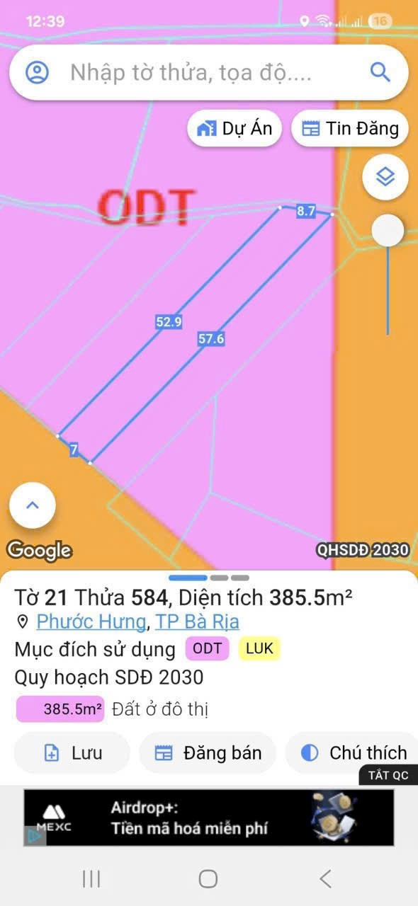 Biệt thự mặt tiền đường Mô Xoài( VĂN TIẾN DŨNG nối dài) P.Phước Hưng, Tp Bà Rịa.