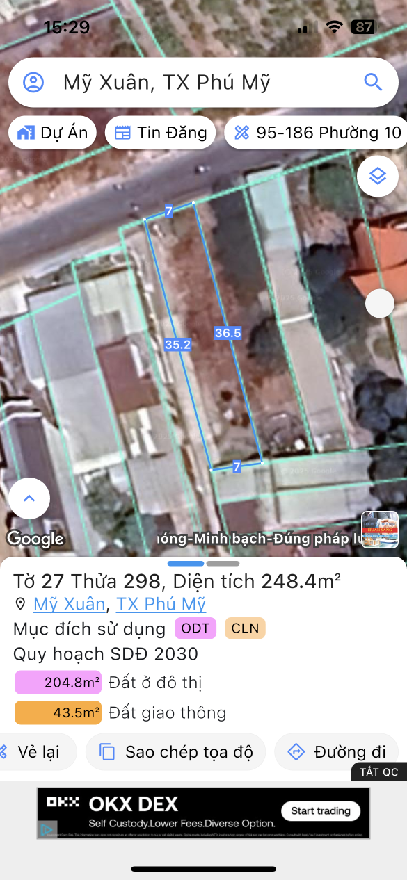 Bán đất 248,4m² ngang 7m giá 6 tỷ Phường Phú Mỹ