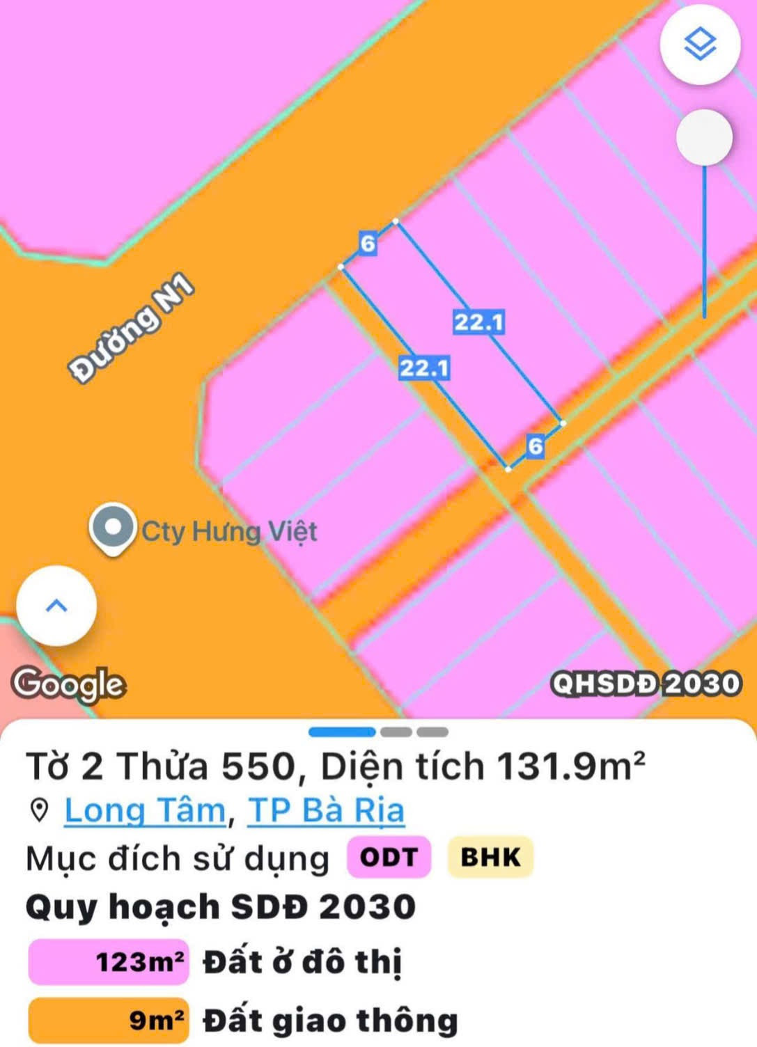 ÔNG CHÚ CẦN BÁN LÔ GÓC THOÁT HIỂM BÊN HƯNG VIỆT, PHƯỜNG LONG TÂM, TP BÀ RỊA